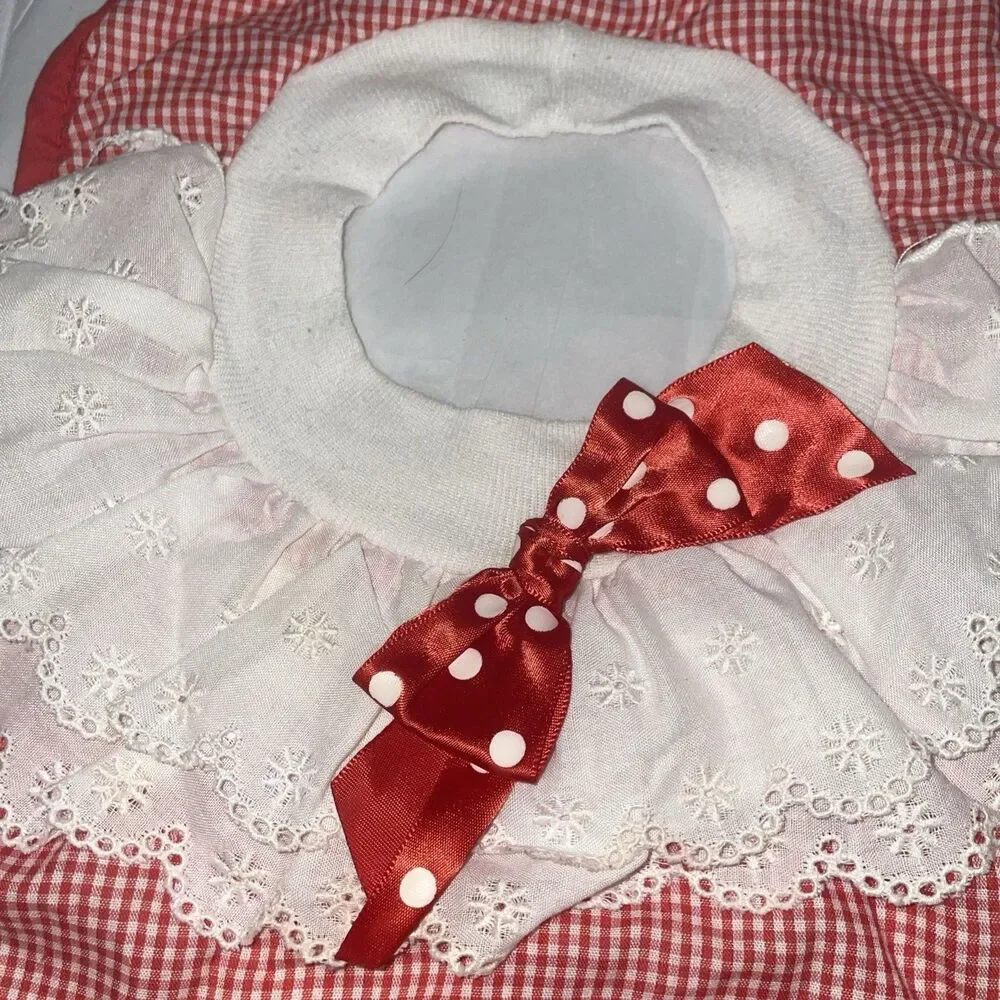 Vintage Mullins Square Kids Baby Bibs Lot 2 Pink Rose & Holly Christmas